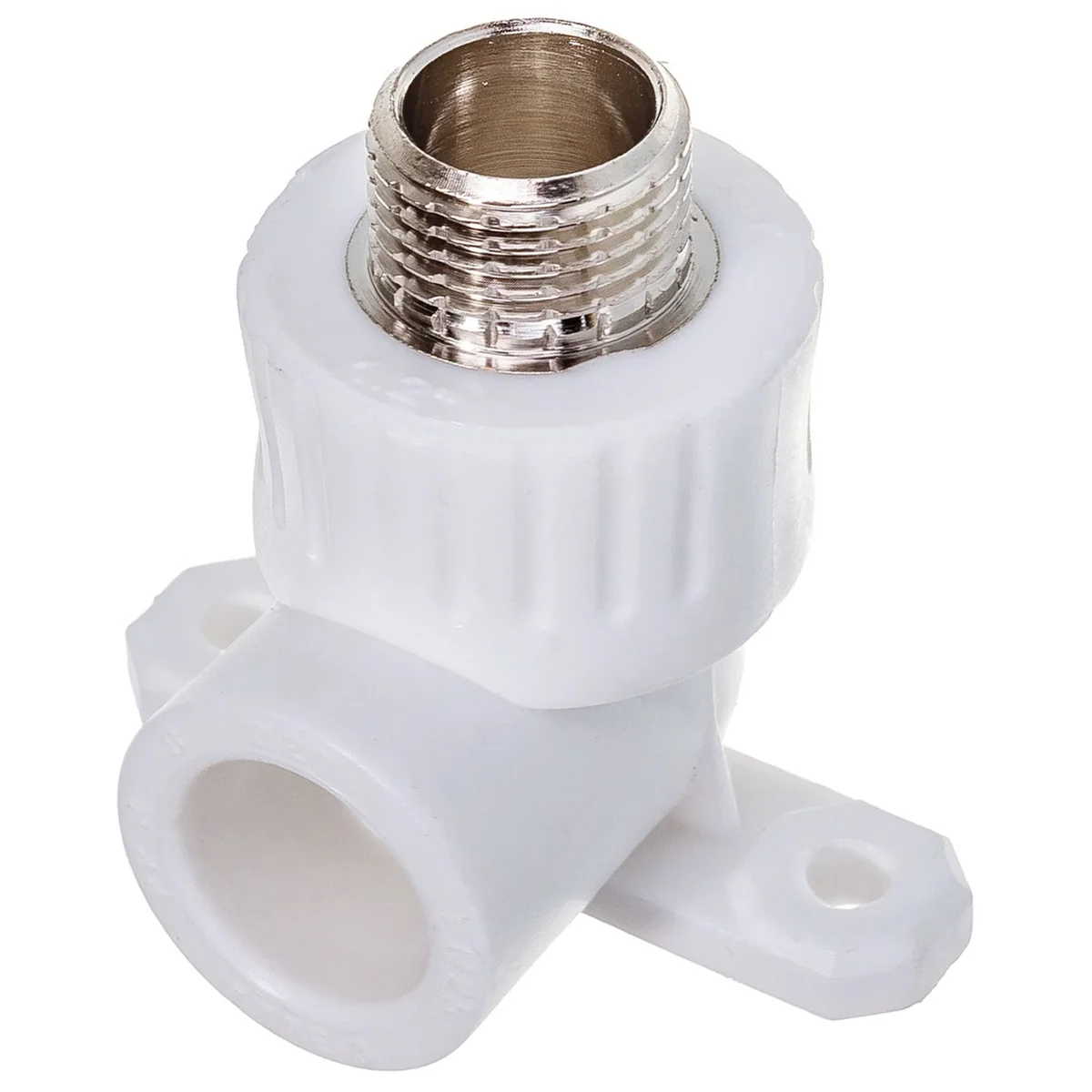 Угольник PP-R РТП комб. с креплен. D 20х1/2" НР, (75/25) белый