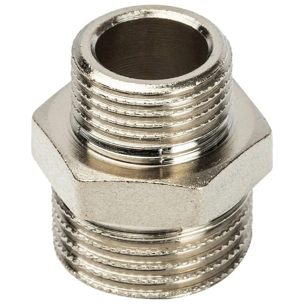 Ниппель НН переходной никелированный 1/2X3/8 SFT-0004-001238 STOUT