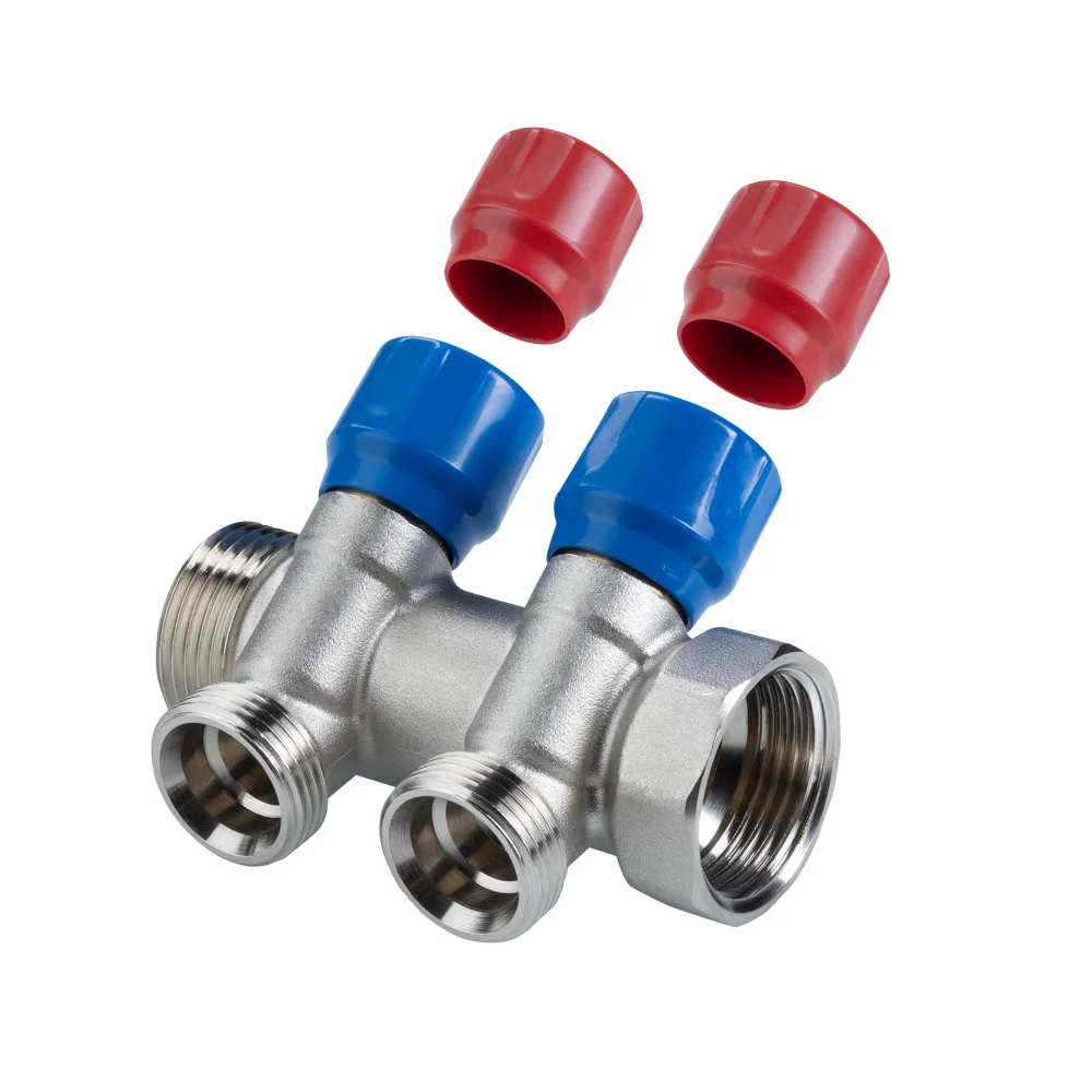 Коллектор VALTEC VTc.560.NE.060502 ЕВРОКОНУС с рег.вент НР 1"х3/4" 2 вых