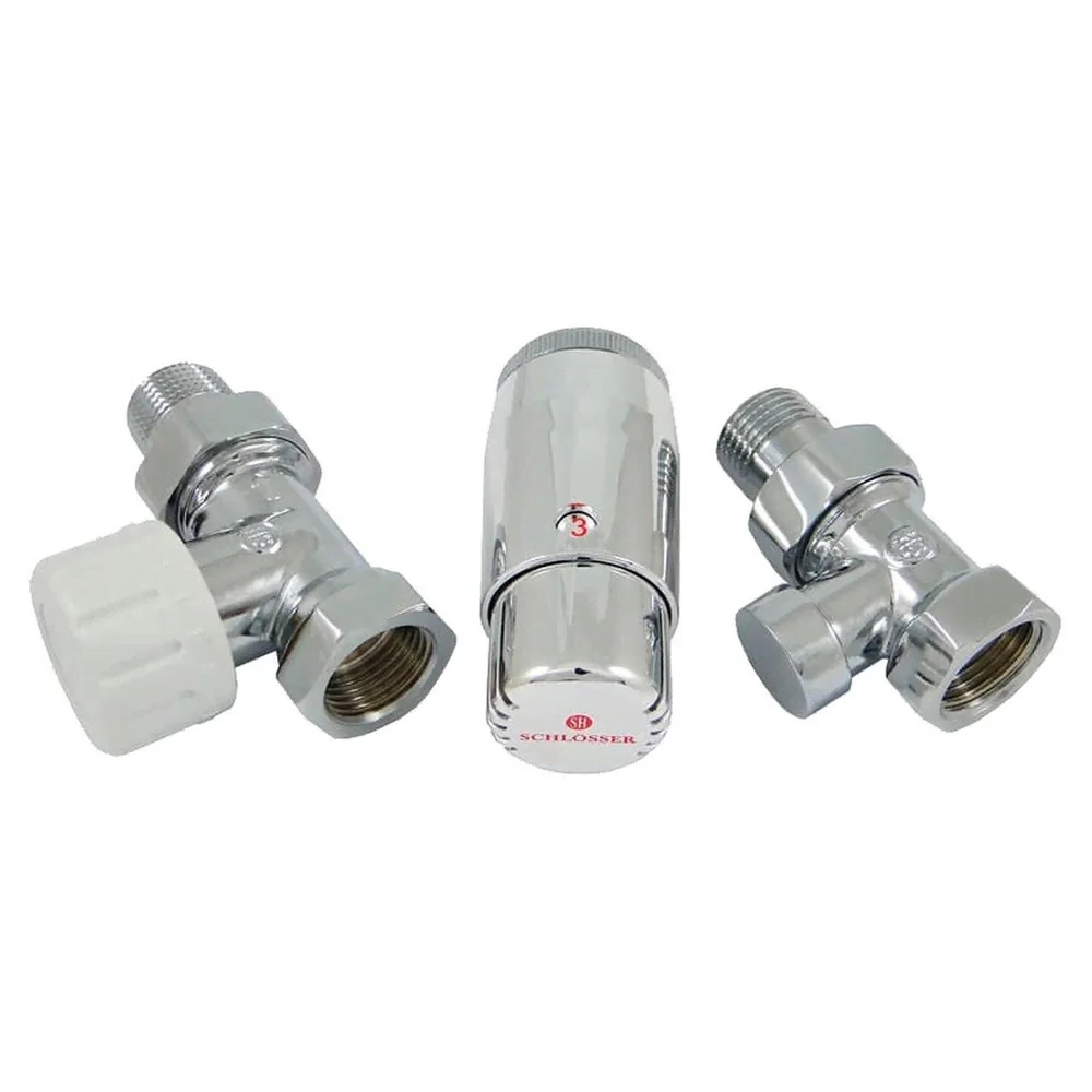 Комплект подключения SCHLOSSER STANDARD MINI 1/2" прямой, хром, с термоголовкой MINI М30х1,5