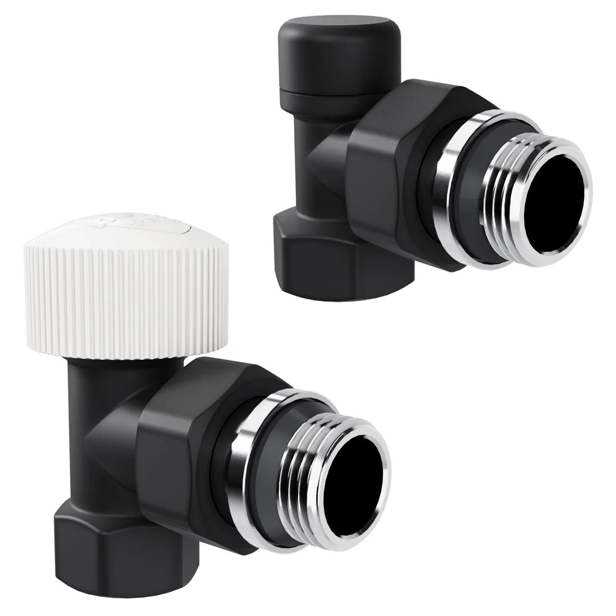 Набор термостатический угловой Royal Thermo Design 1/2"М30х1,5 (Черный)