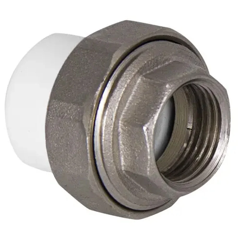 Муфта комбинированная ППРовая разъемная PPRC ВР 20х1/2" НГ (мет. штуцер) TEBO ВР, белая (уп. 10