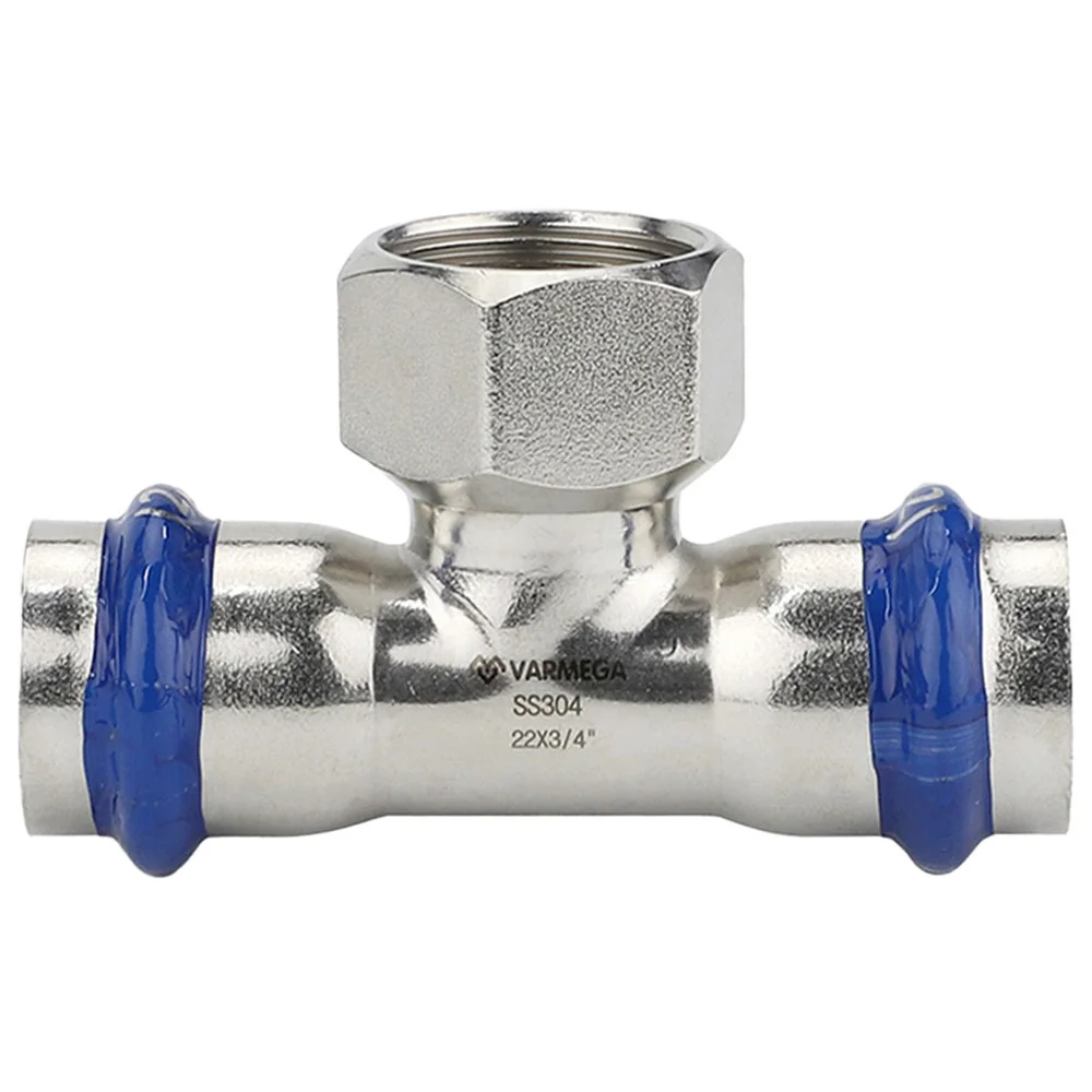 Тройник VARMEGA раструбный Inox Press ВР 35x1/2"x35