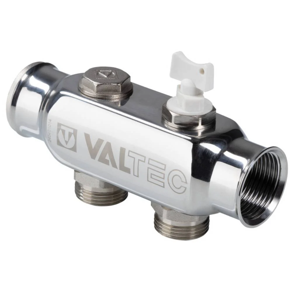 Коллектор VALTEC VTc.505.SS.060504 из нерж. стали с м-о расст. вых. 50 мм 1"х3/4" 4 вых. евроконус