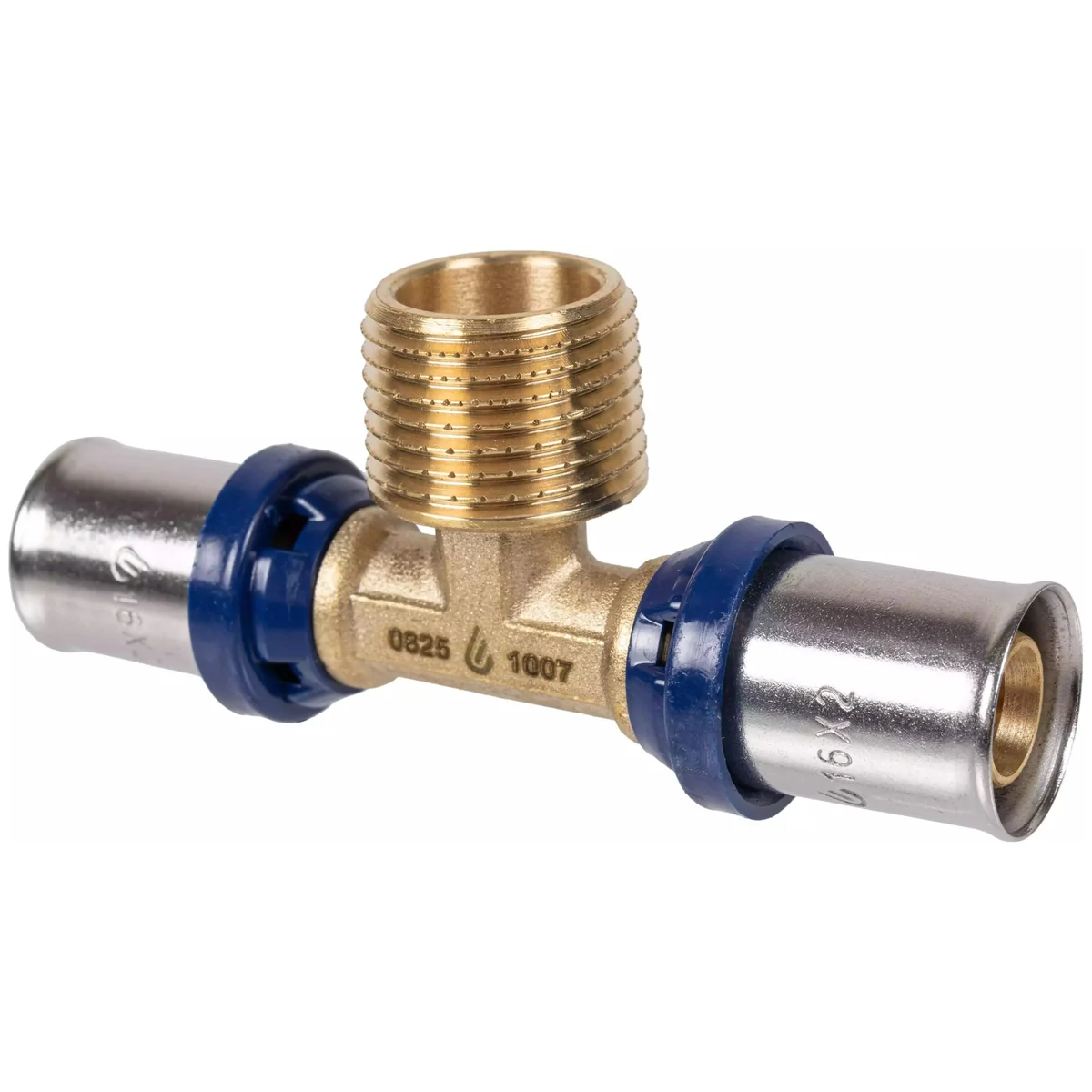 Тройник пресс для металлопластиковых труб Usystems MLC Plus 26-R1/2"НР-26